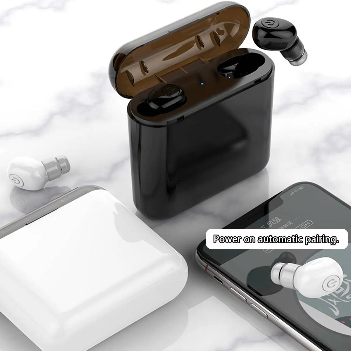 Беспроводная bluetooth-гарнитура TWS, bluetooth-наушники bluetooth 5,0, возможность вызова, 360 часов, обновление IPX6, интеллектуальное управление