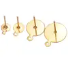 50Pcs/Lot 5/6/10/12mm Stainless Steel  Blank Post Earring Stud Base Pins DIY For Men Women Jewelry Making Wholesale Findings 4