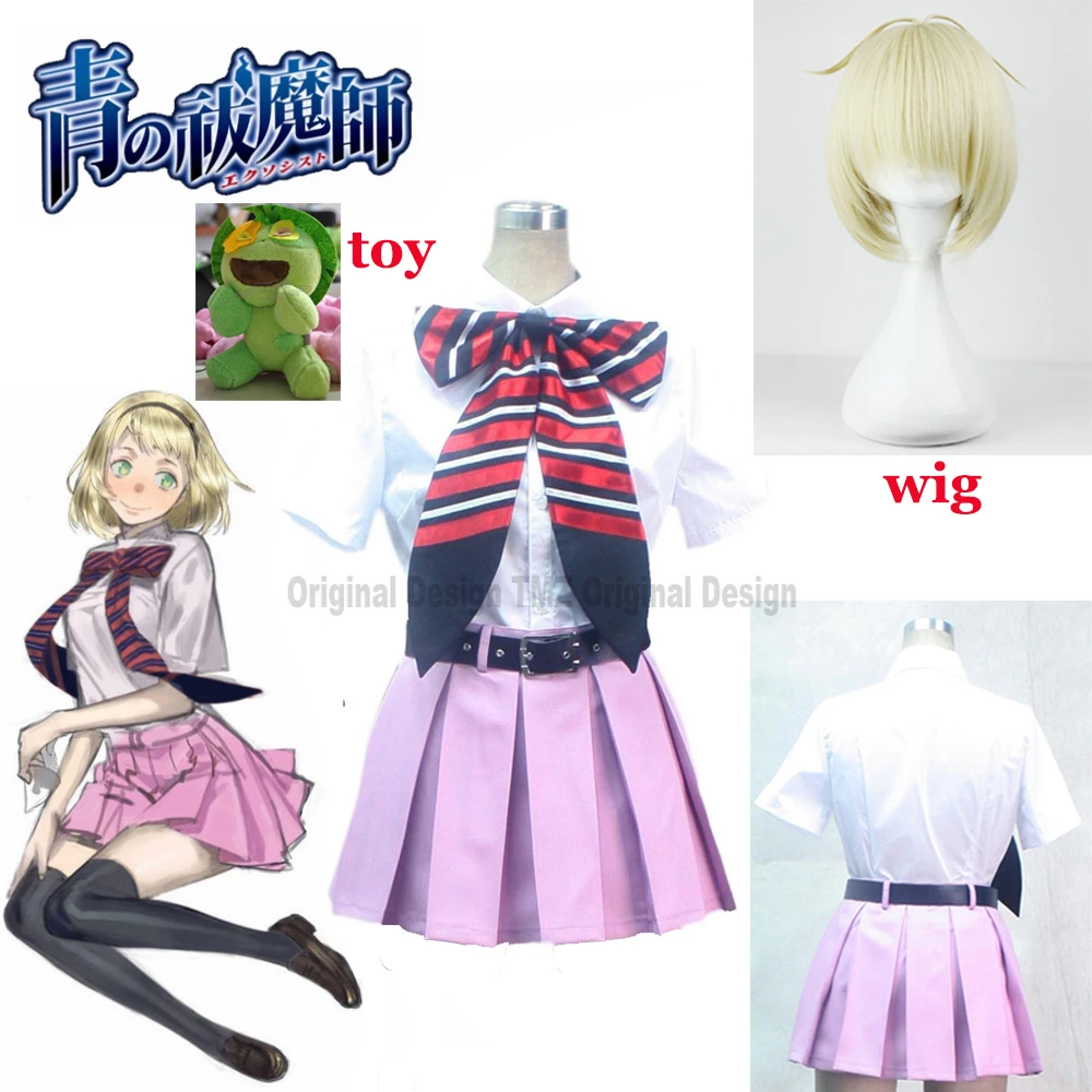 Anime Blue Exorcist Ao no Cosplay okumura rin Shiemi Moriyama Costume School Uniform Full Set Clothes | Тематическая одежда и