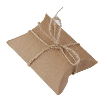 

50 pcs Gift Gift Box Box Pillow Box Wedding Birthday Brown
