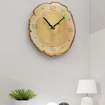 

DIY 3D Wall Clock Quartz Kitchen Clocks Simple Wood Grain Mirror Stickers 12 Inch Home Letter Home Decor new