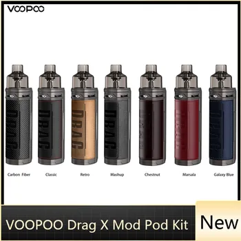 

Original VOOPOO Drag X Mod Pod Kit 4.5ml Pod Cartridge 80W Vape power by single 18650 battery E-Cigarette Vaporizer MTL Pod Kit