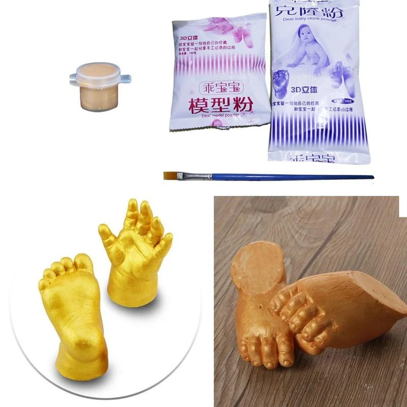 Moule En Poudre A Imprimer En 3d Pour Bebe Main Et Pieds Platre Brosse Kit De Moulage D Empreintes Digitales Cadeau Commemoratif Pour La Croissance Des Bebes Aliexpress