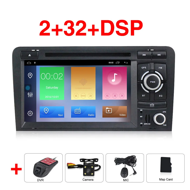 Mekede 2 Din Автомобильный мультимедийный плеер gps Android 9 DVD помощи при парковке радио для Audi A3 8 P/A3 8P1 3-дверей/S3 8 P/RS3 Sportback - Цвет: 32G