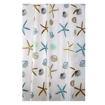 

Shower curtain waterproof bathroom cavi shell and starfish, width 180 cm * height 240 cm