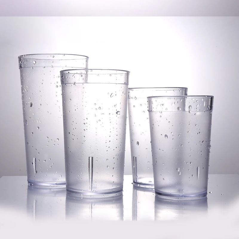  Clear Resistant Drink Cups Restaurant Tumbler Beverage Cup Cafe Plastic Break Resistant Drinking Glasses Bar Cafe 4/6/10pcs