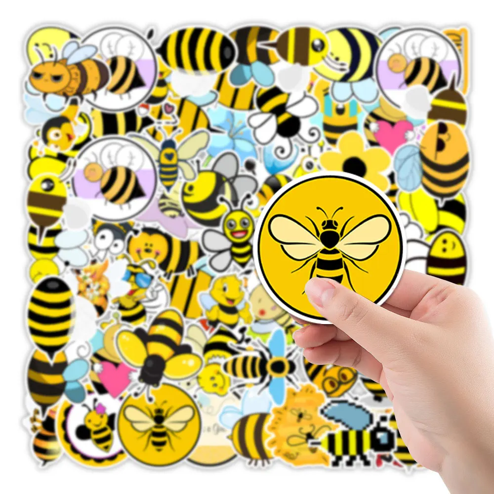 50Pcs Set Cartoon Children Adhesive Stationery Sticker Kids Cute Animal Bee Graffiti Scrapbook Phone Laptop DIY Decoration Decal