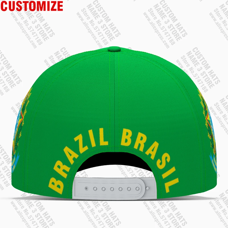 Hacc60ad5b2b74395bb8730d9c50697b5g Boné Beisebol Brasil Personalizado 3D | Nome, Número, Logotipo, Bandeira