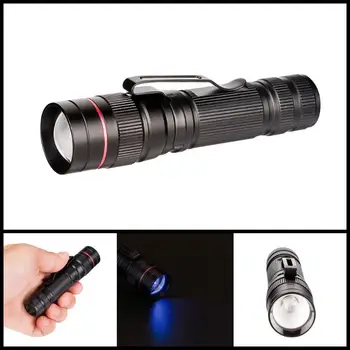 

Cash Detection XPE LED UV Purple Violet Flashlight Telescopic Zoomable Torch for Cash Detection Purple Violet Light
