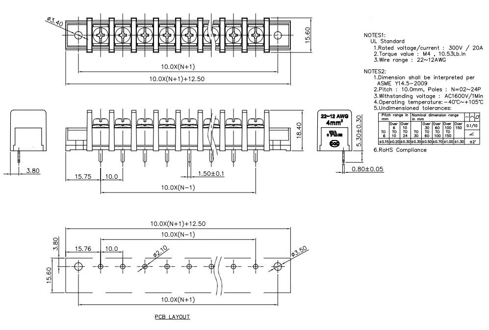 KF55SM 10,0 2P~ 12P PCB разъем барьер клеммный блок KF55 DG55 DG55S A 9,5 мм 2PIN~ 12PIN 30A/300 в Феникс контакт DEGSON