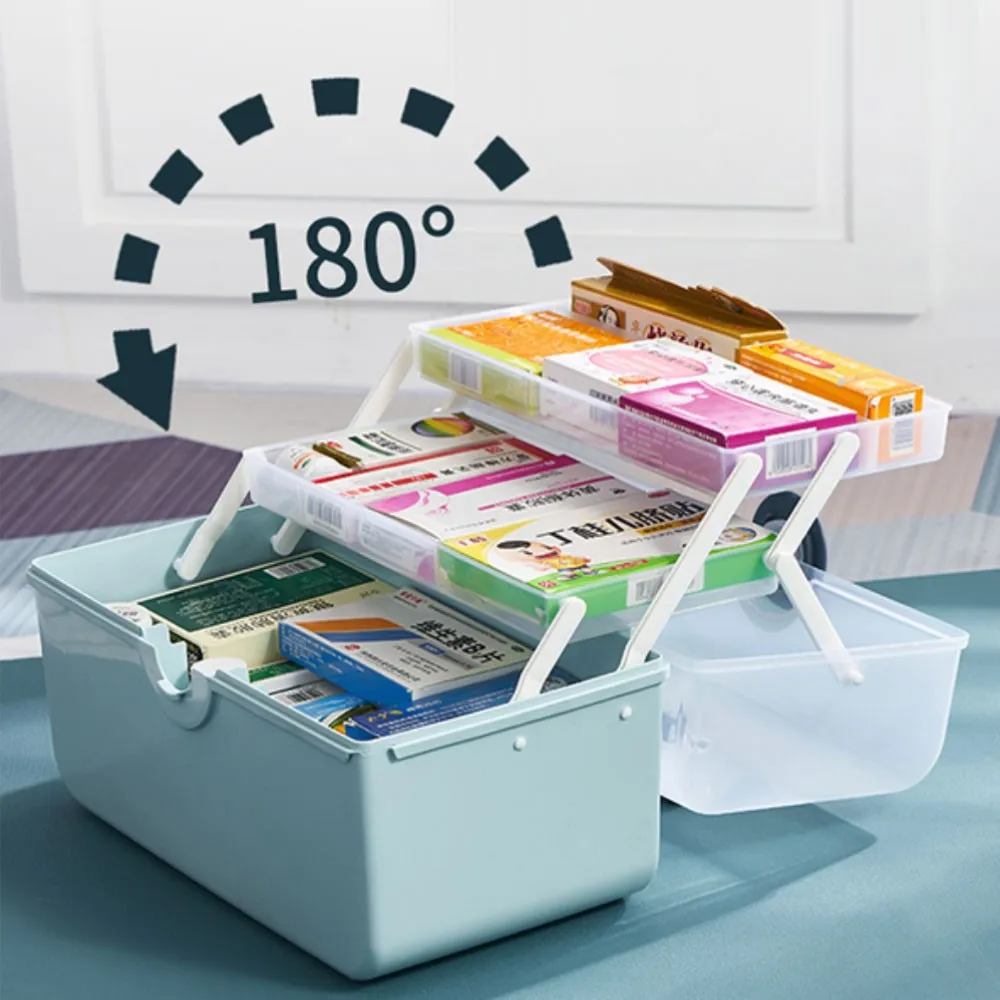 Super Large Medicine Boxes 3 Layer Folding Storage Box First Aid Kit Drawer Sundries Organizer 2022 New | Дом и сад