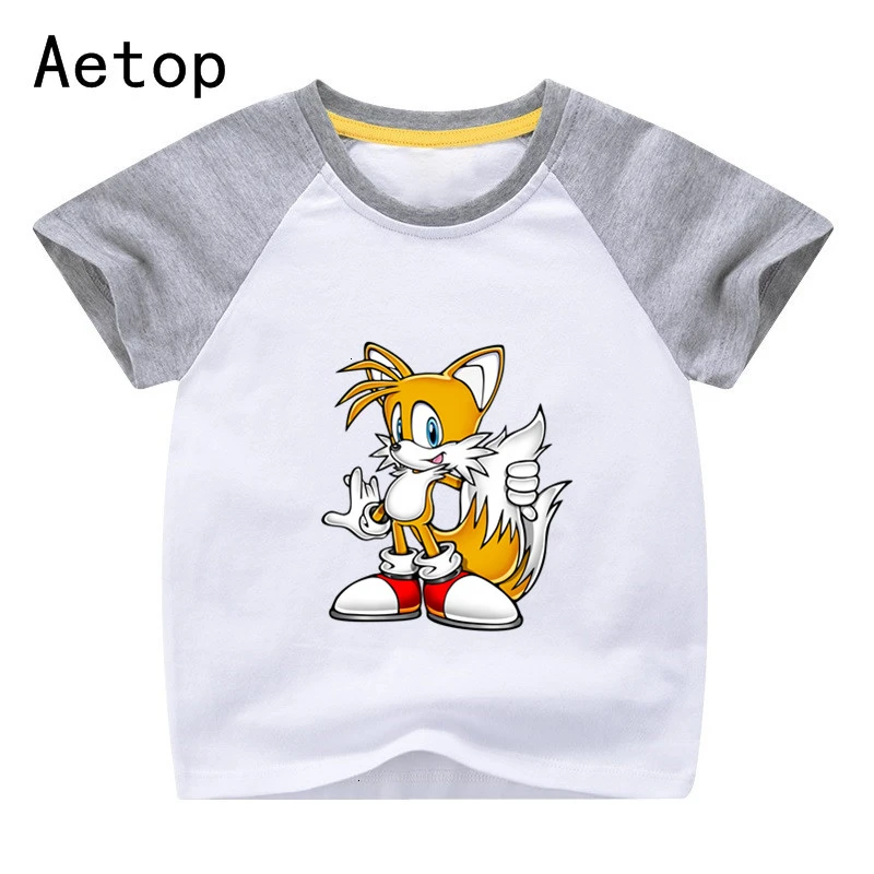 Футболка для мальчиков и девочек с изображением Соника amy rose hedgeg смешного цвета детские летние топы с круглым вырезом, Детская футболка с героями мультфильмов одежда для малышей - Цвет: as picture