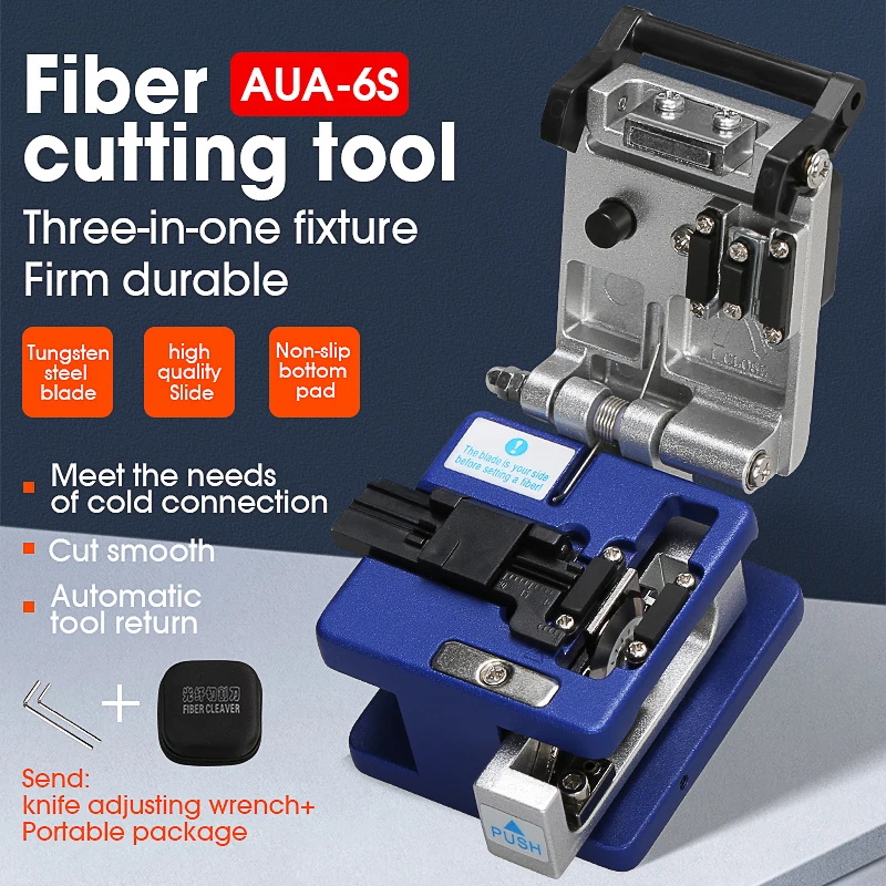 Cuchillo de corte de fibra óptica, cortador de fibra óptica de cuchilla en frío, AUA-6S/61S