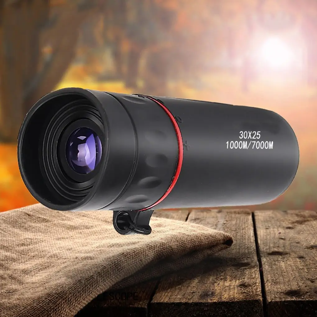 Outdoor Hiking Telescope 30x25 HD Mini Portable Focusing Telescope Optical Single Tube Binoculars With Integrated Handle Strap