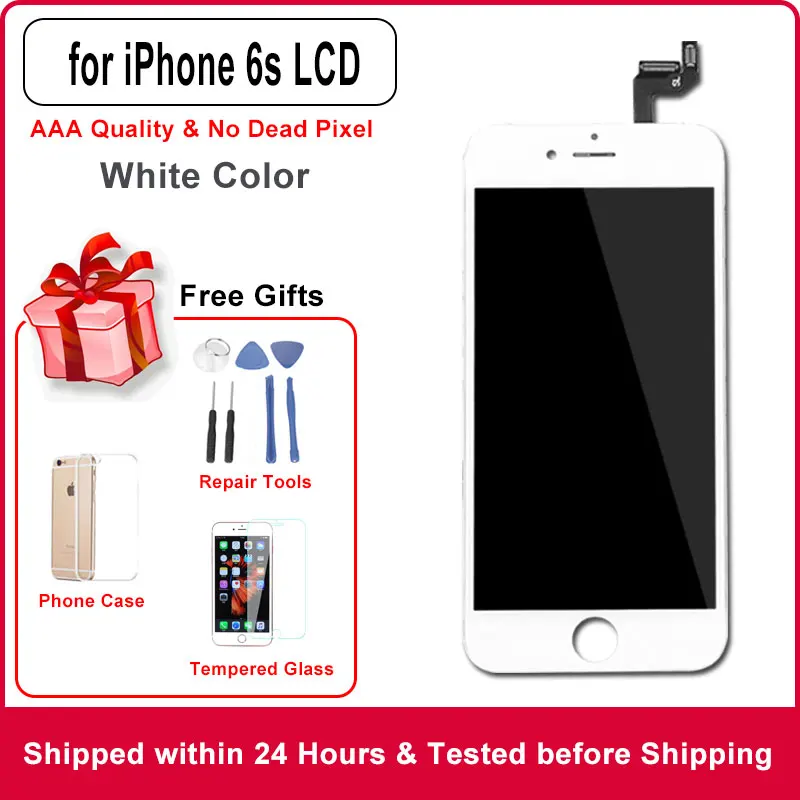 Качественный ЖК-дисплей AAA для iPhone 4, 4S, 5, 5S, SE, 6, 6 S, 6 plus, 6S plus, 7, 7 plus, 8, 8 plus, ЖК-дисплей, сенсорный экран, замена, без битых пикселей - Цвет: for iPhone 6s white