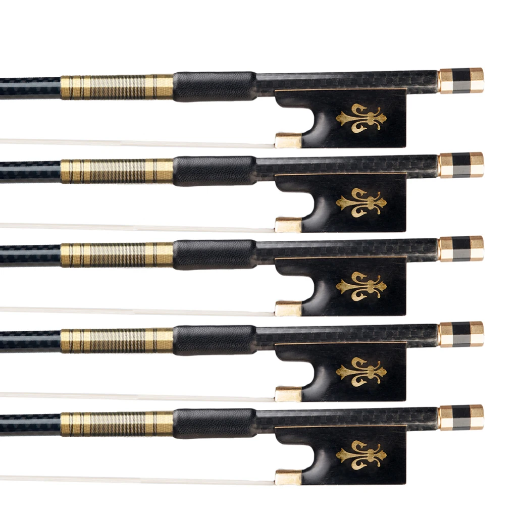5 Pcs 4/4 Grid Carbon Fiber Violin Bow 4/4 Violin/fiddle Bow Ebony Frog
