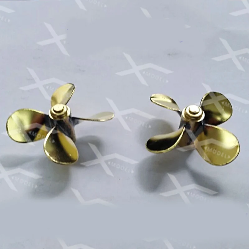 Marine Diameter 39mm Brass Paddle 4 Blades Propeller Aperture M4 CW CCW Micro Props Spare Parts for DIY RC Simulation Boat Model