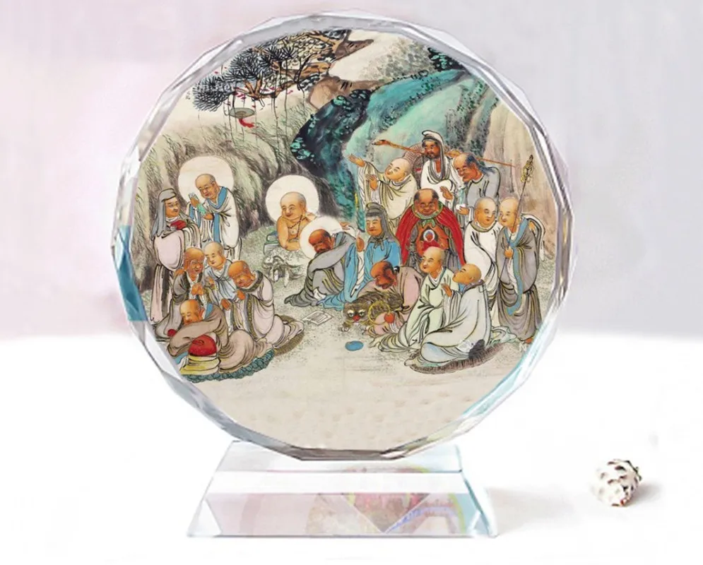 

Eighteen Arhats Double sided crystal Buddha ornaments,Exquisite creative birthday gift commemorative crafts