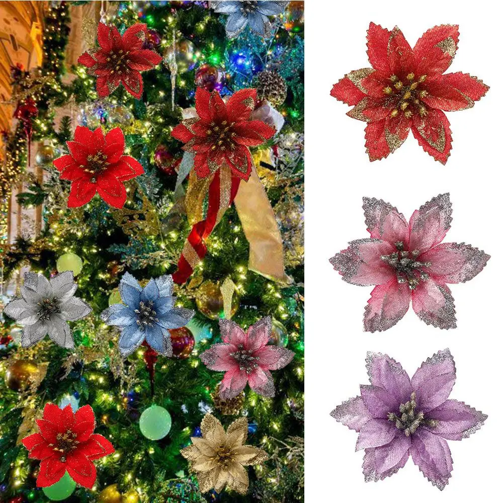 1PCArtificalGoldPowderChristmasFlowersFakeFlowersChristmasTree