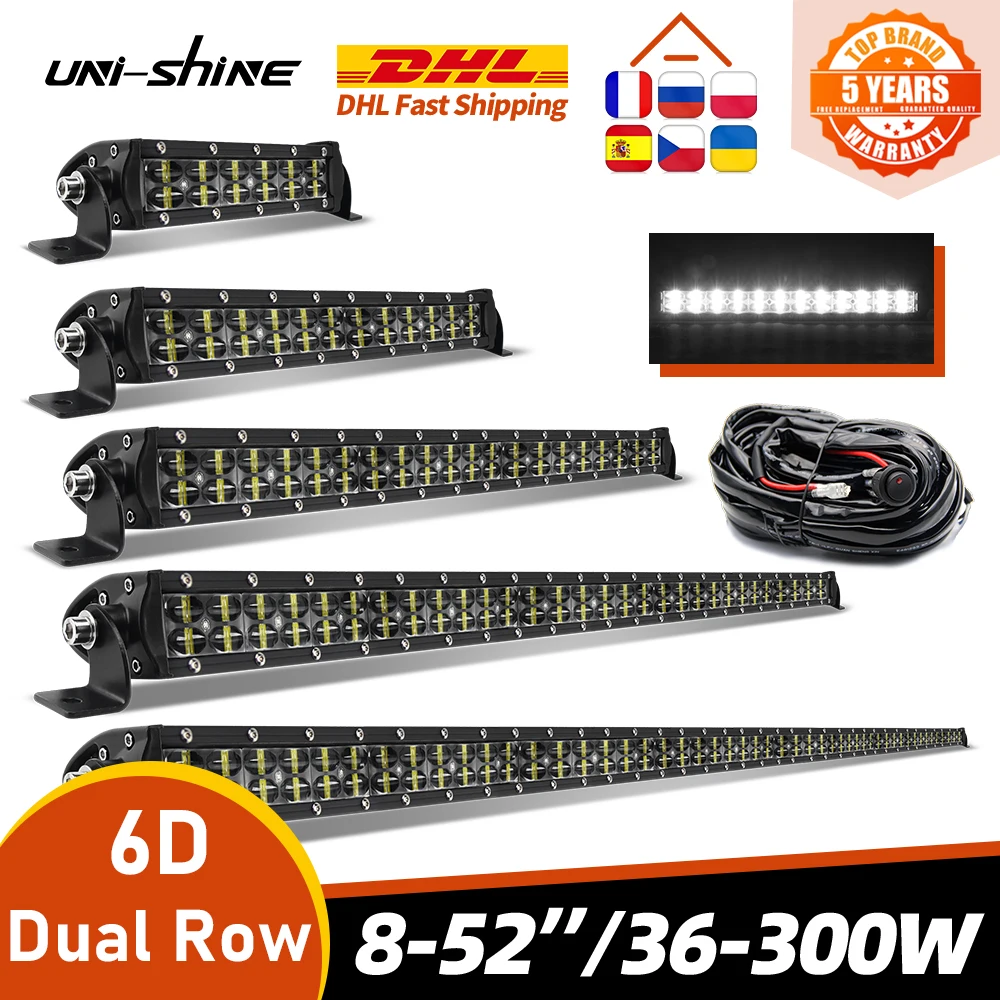UNI-SHINE 6D 8 14 22 32 42 52 дюймовый светодиодный светильник точечный прожектор