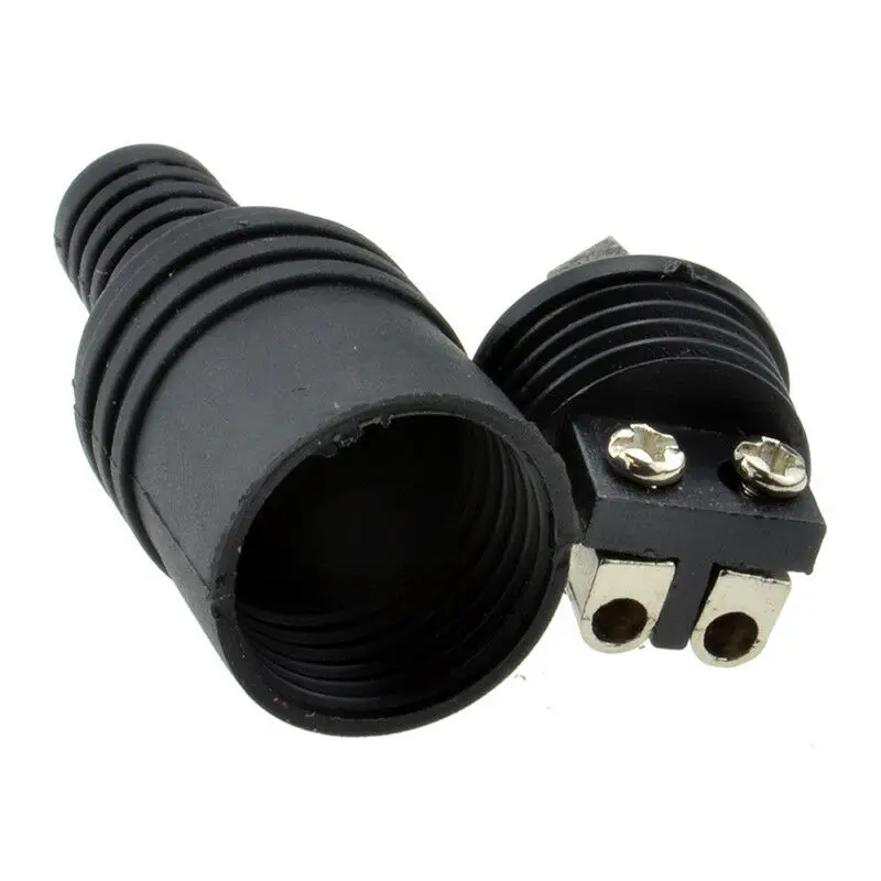 2pcs 2 Pin Black Din Plug Socket Speaker Hifi Connector Screw Terminals