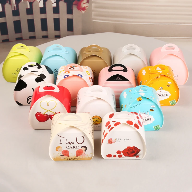 

100pcs Customized Handmade Pastry Box Cake Packaging Box Pastry Box Mousse Box Baking Party Wedding Packaging Packing Box