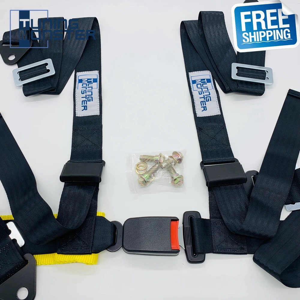 

Free Shipping 2" 4 Point Snap-In Competition Style Racing Harness Safety Belt Seat Harness