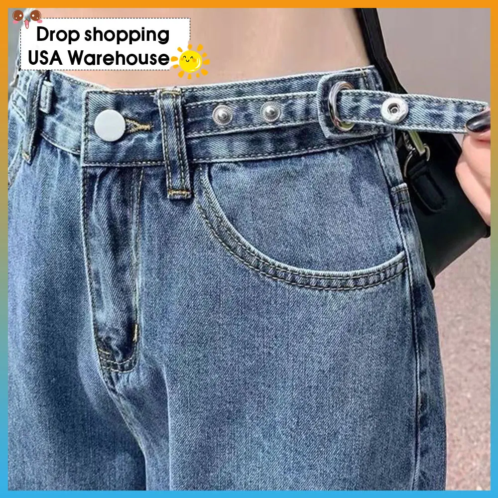 

300 Jin Large Size Dress Fat mm Autumn Straight Harlan Women's Jeans All-match Slim Wide Leg Daddy Pants cut jeans women