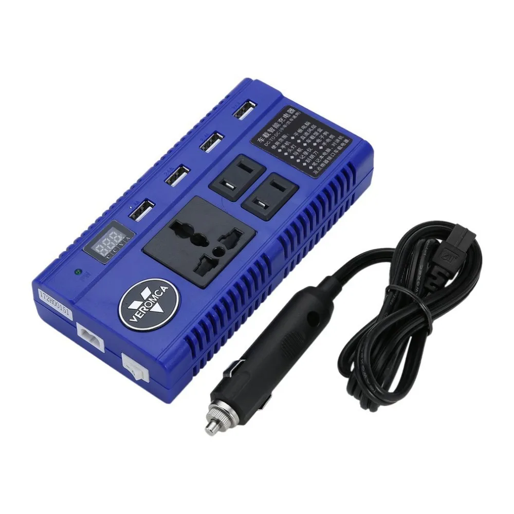 Автомобильный авто мощность чистый инвертор синуса конвертер 4 порта USB зарядное устройство Smart power Strip инвертор с светодиодный дисплей Прямая