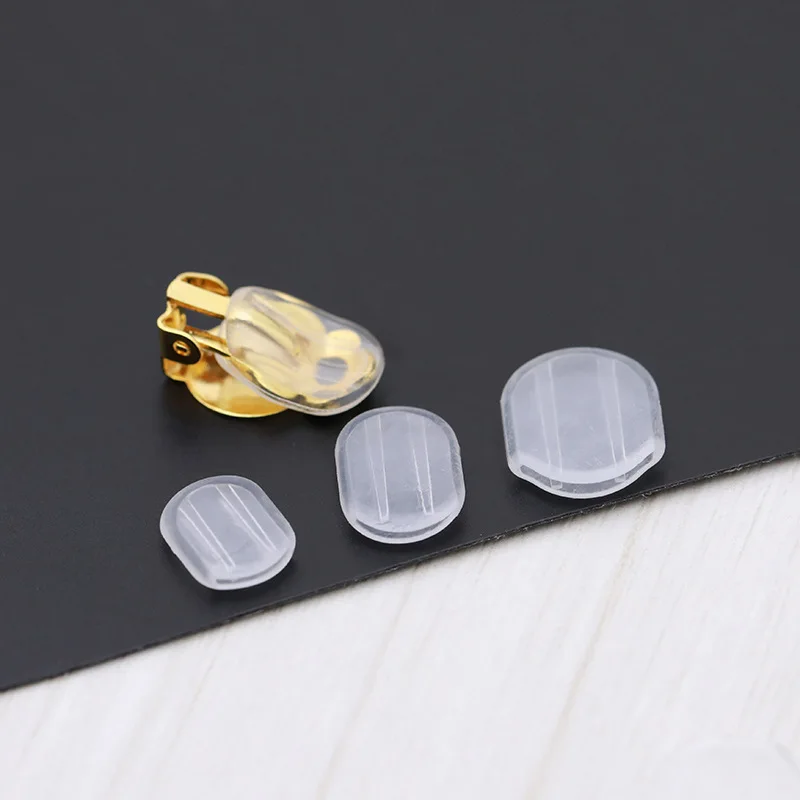 Earring Backs Rubber Pads For Clip On Earrings 50 PCS White
