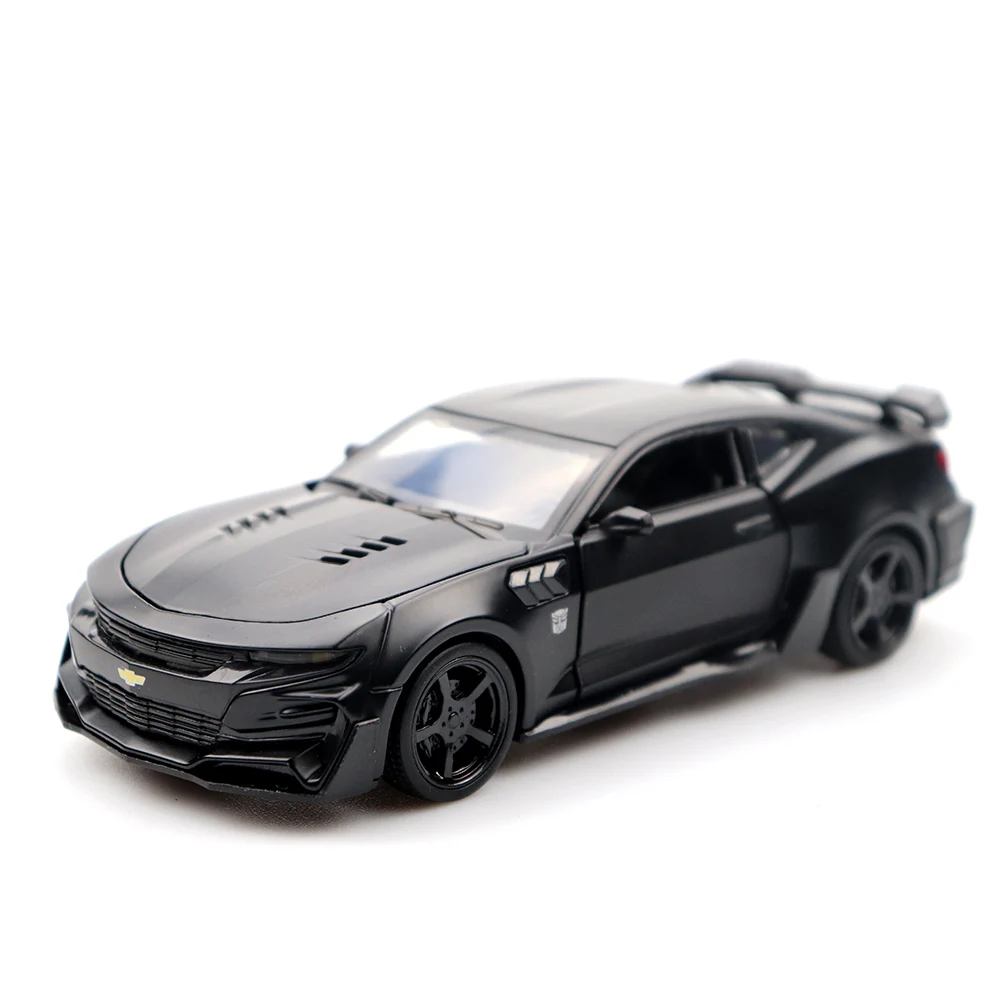

1/32 Doors-open Chevrolet Comalo Diecast Car Black High Simulation Alloy Car Model Pull Back Sound Light Collection Gifts