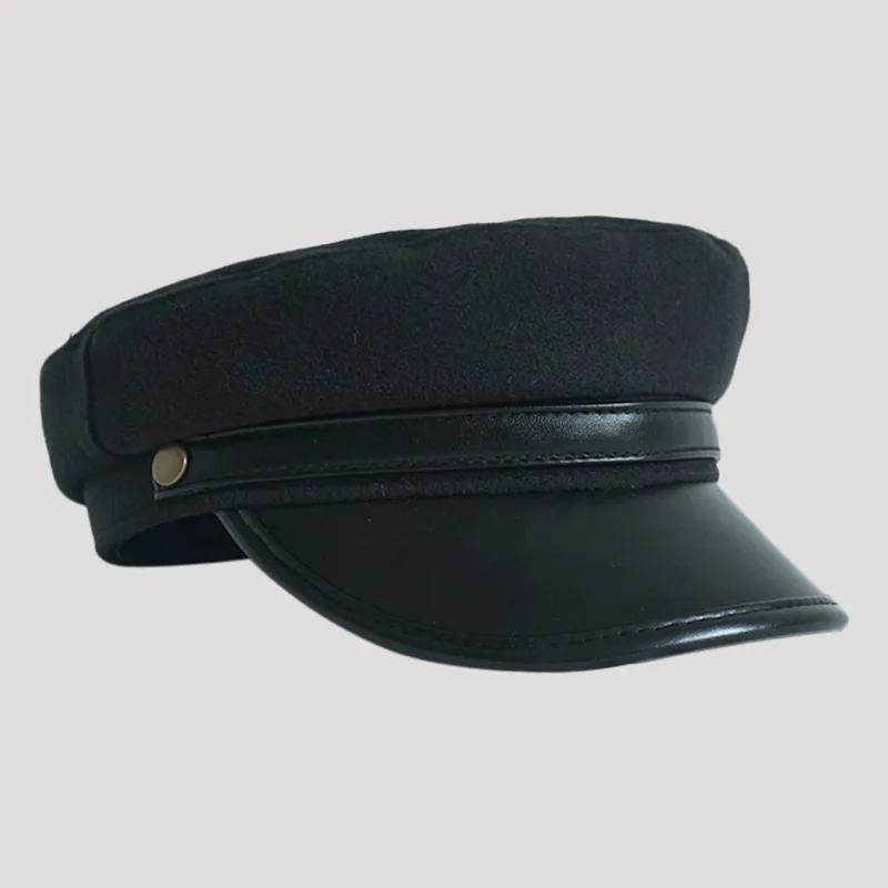 USPOP Brand Designer Winter Newsboy Caps Women Flat Solid Color Wool Militray Caps S-XL