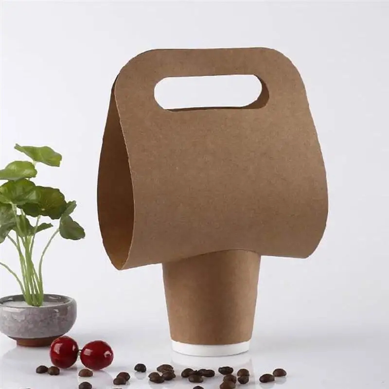 20pcs Disposable Coffee Packing Holder Cups Carriers Milk Tea Takeout Paper Tray Drink Carrier Cup Stand | Дом и сад