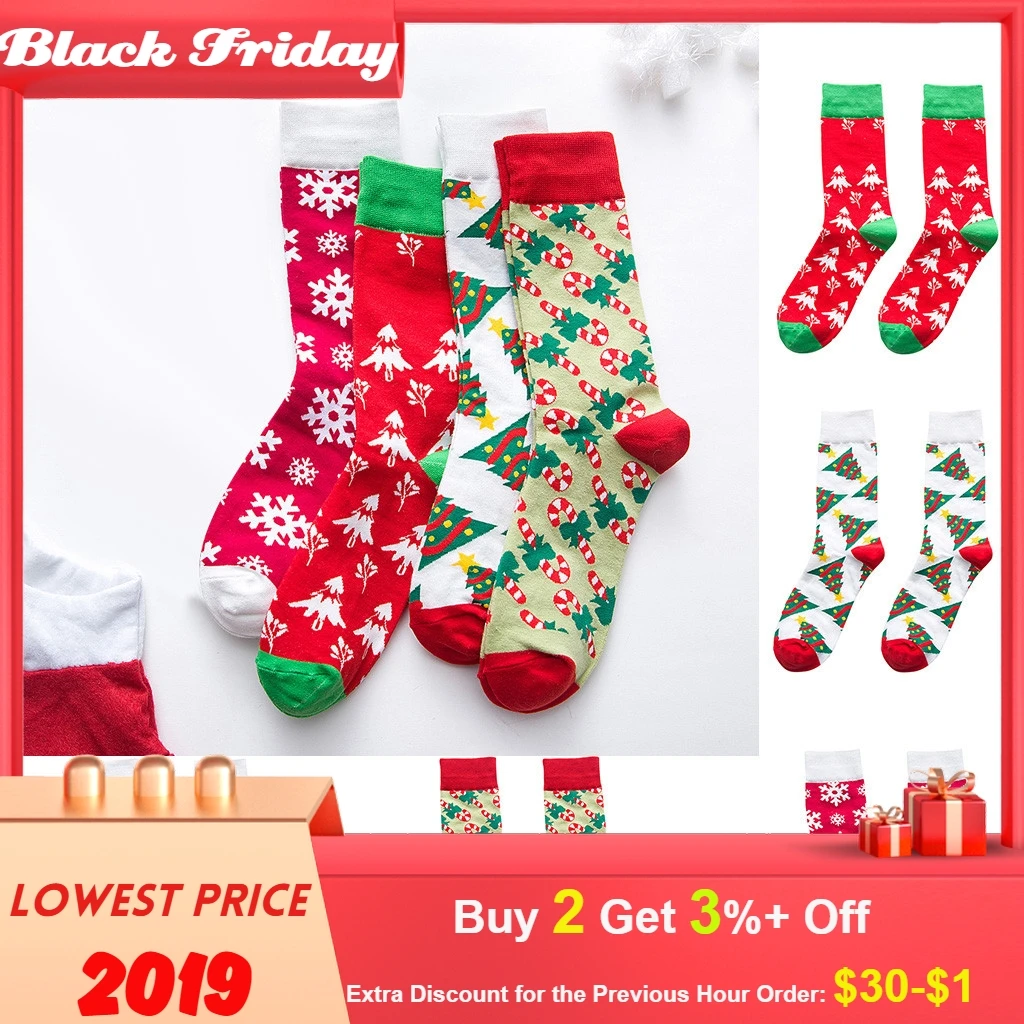 Рождественские Носки, Женские рождественские яркие цветные Носки с принтом, повседневные хлопковые Носки, Носки женски