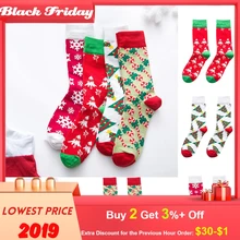 Рождественские Носки, Женские рождественские яркие цветные Носки с принтом, повседневные хлопковые Носки, Носки женски