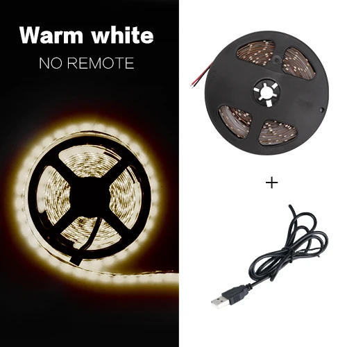 Warm white USB мини 3key Светодиодная лента DC 5 В гибкий светильник 60 Светодиодный s 50 см 1 м 2 м 3 м 4 м 5 м SMD 2835 Настольный Декор экран ТВ фоновый светильник ing - Испускаемый цвет: Warm white