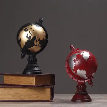 

Mini Retro Globe Decoration Earth World Ocean Map European Crafts Ornaments Office Desktop Display Furnishings Props