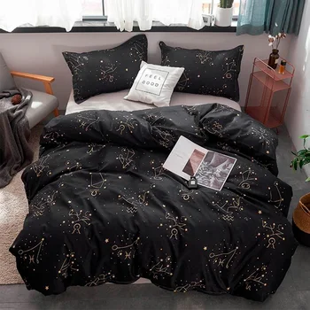 

Classical Starry Sky Single Double Sided Bed Linings Concise Style Bedding Set Quilt Cover Pillowcase Cover Bed 3/4 Pcs/set