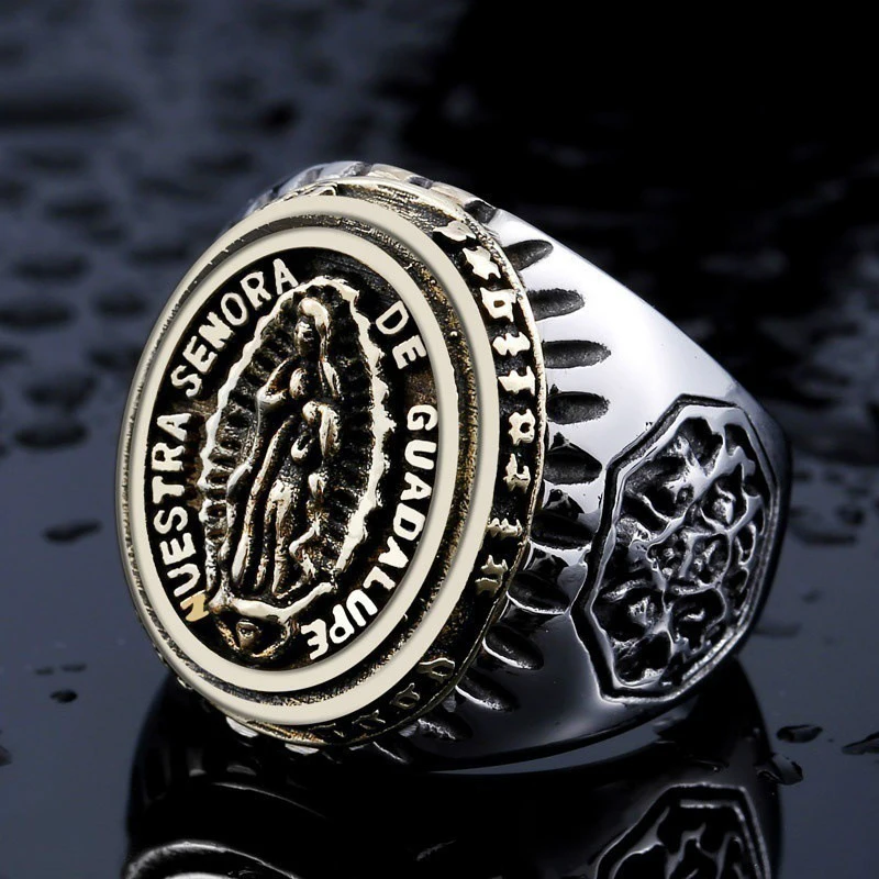 New 4 Styles Punk Men Rings Vintage/Hiphop Male Ring Daily Jewelry Size 7-13 - Main Stone Color: Style 4