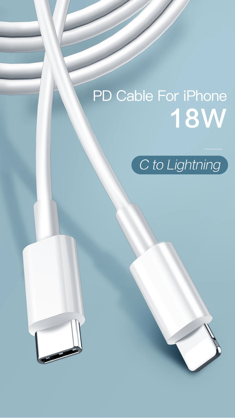 2 м 18 Вт USB PD кабель type C кабель зарядное устройство для Lightning iPhone 11 Pro 8 Plus X XR XS Max длинный провод для быстрого заряда для iPad Macbook