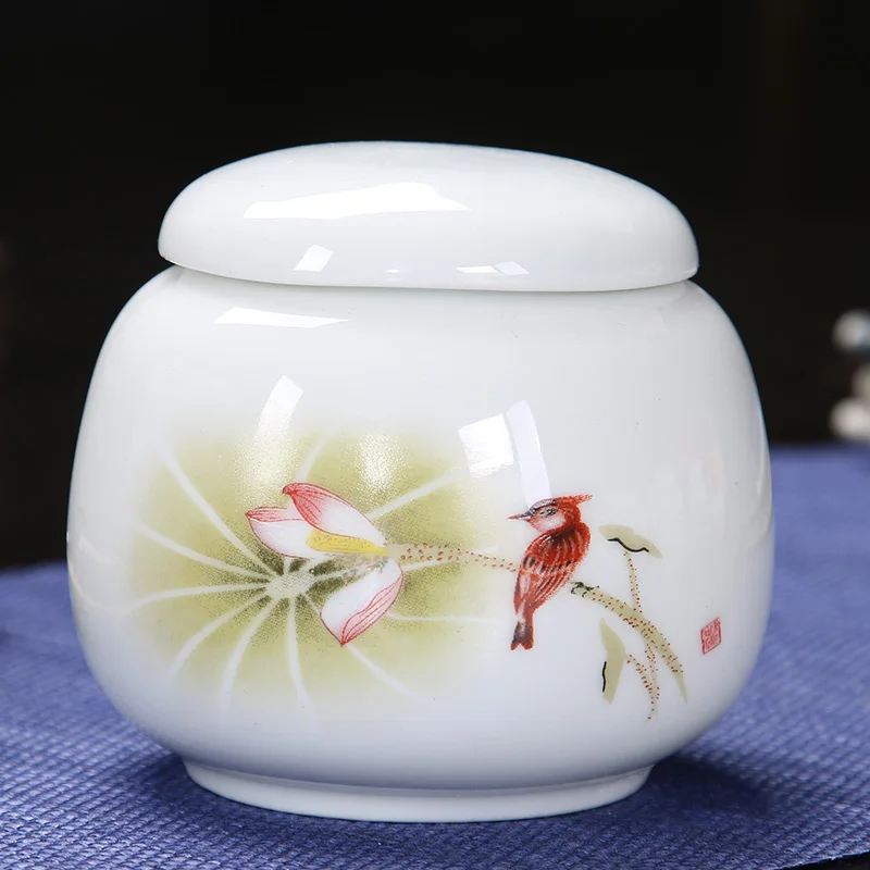 hetangqingqu Керамические Мини чайные коробки банки для кухни банки для пряности резервуар для хранения чая фарфоровый горшок хранение чая банки кофе, конфеты ящик для банки - Цвет: hetangqingqu