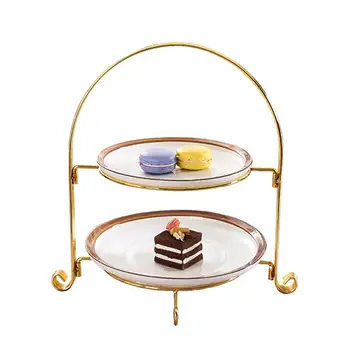 

Cake Stand Dessert Tray Afternoon Tea Wedding Plates Party Tableware Bakeware Cake Shop Two Layer Cake Rack Fruit Candy Tray
