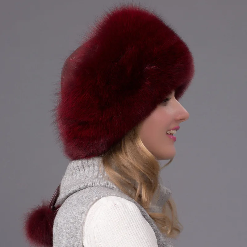 Роскошная женская шапка из искусственного меха, толстая имитация лисьего меха, теплая зимняя шапка, женская модная шапка, Выходная шляпа на осень
