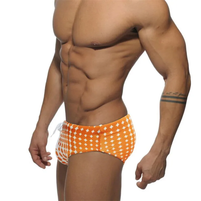 Summer Man Swimming Trunks Briefs Sexy Swimsuit Waterproof Bathing Sunga Dot Holiday Triangle Surf Board Shorts Beach Wear Suits