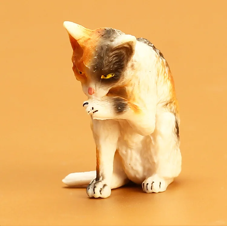 Бутик животных моделирование кошка модель лизание Кот ранчо Fowl животноводство Игрушка Дети Раннее Образование реквизит