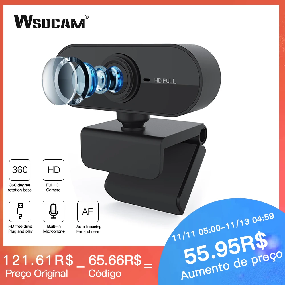 HD 1080P Webcam Mini Computer PC Webkamera mit Mikrofon Drehbare Kameras für Live Broadcast Video Aufruf Konferenz Arbeit|Webcams| - AliExpress