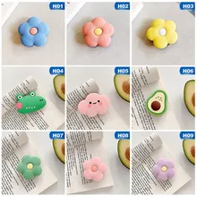 Кольцо для мобильного телефона с рисунком авокадо, цветка, облака, складной телескопический кронштейн, мягкий пластиковый универсальный кронштейн для мобильного телефона