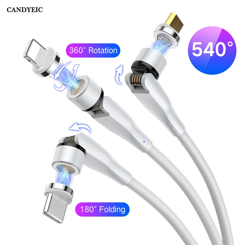 CANDYEIC Magnetic Charger For iPhone Magnetic USB Cable for Samsung Huawei Xiaomi Type