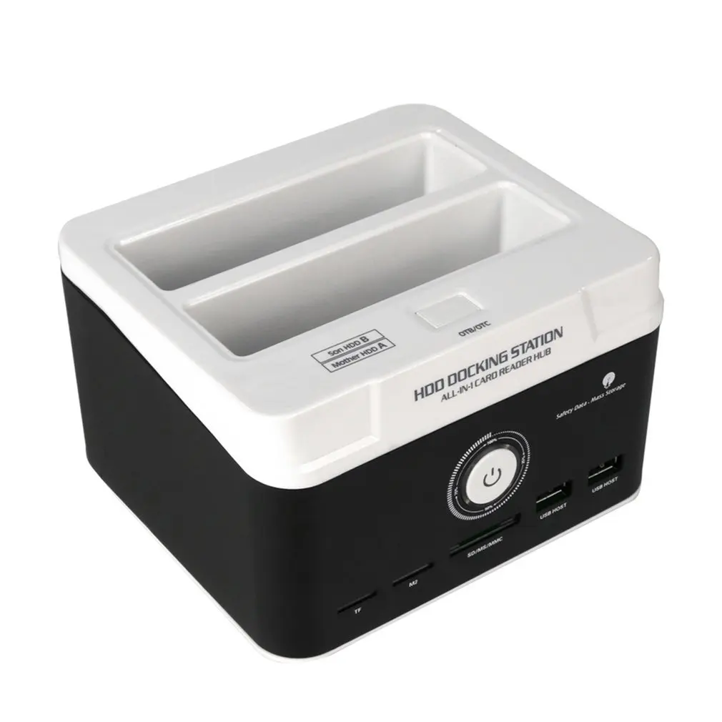 895U3SC USB3.0 все-в-1 двойной SATA HDD док-станция двойная позиция твердая круглая подставка с кардридером клон док-станция