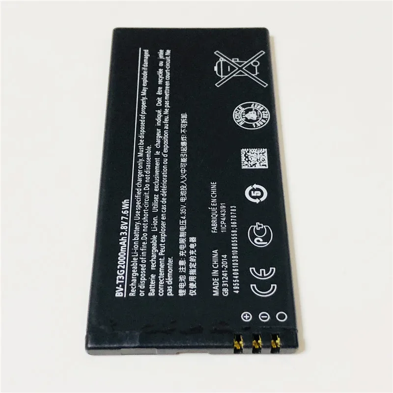 3 8 V 2000 мА/ч BV T3G для Lumia650 RM 1152 1154 аккумулятор мА/ч. акумуляторная батарея Batteria
